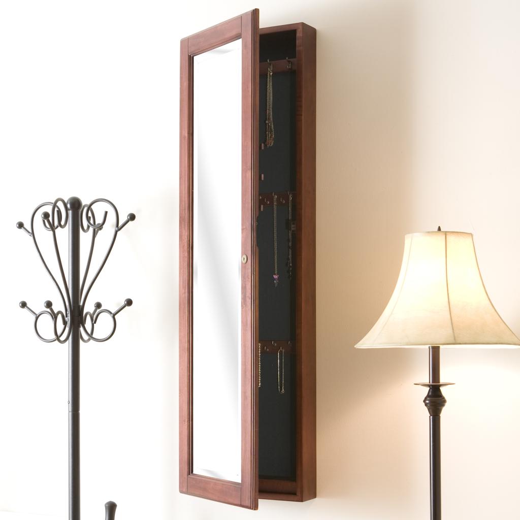 Amazon.com: SEI Wall-Mount Jewelry Mirror, Cherry: Furniture & Decor