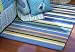Freckles Stripe Wool Rug, Blue