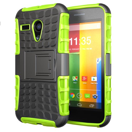Hyperion Motorola Google Moto G Phone Explorer Hybrid Protective Case/Cover (Compatible with All Moto G Models)Hyperion Retail Packaging [2 Year Warranty] (EXPLORER, GREEN)