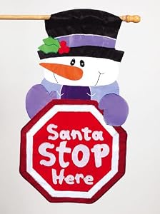 Santa Stops Here Decorative Garden Flag