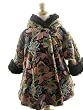 Corky And Company Girls Winter Coat Brown Garden Vine Wrap Swing