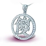 14K White Gold Chinese Symbol Stupid Diamond Pendant