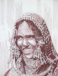 Tribal Face Painting(pen & Ink on Paper)