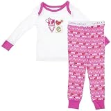 Laura Ashley White Love Cotton Pajamas for Infants, Toddlers and Girls 2T