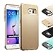 technext020 Galaxy S6 Case, Heavy Duty Armor Rugged Case for Samsung Galaxy S6 Slim Fit Hybrid Dual Layers PC Silicone Gold