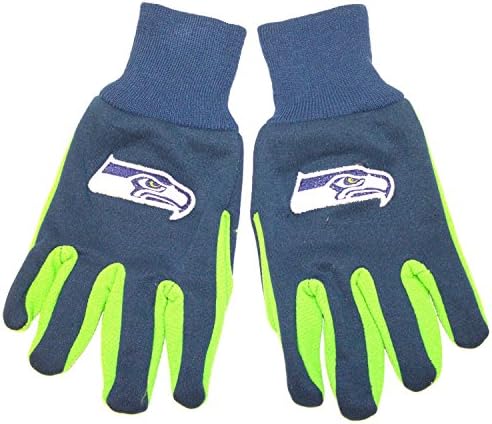 NFL Seattle Seahawks Neon Green/Blue Gloves