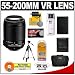 Nikon 55-200mm f/4-5.6G ED IF AF-S DX VR [Vibration Reduction] Zoom Nikkor Lens with Case + EN-EL9 Battery + Accessory Kit for Nikon D40, D40x, D60, D3000, D5000 Digital SLR Cameras