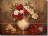Old World Still Life by Carolyn Cook - Ceramic Tile Mural 12.75 x 17 Kitchen Shower Backsplash
