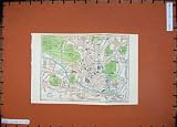 1965 Map England Street Plan Bath Wells Cathedral Avon