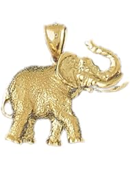 Dazzlers Solid 14k Gold Elephant Charm Pendant Available in three colors from jewelsberry (weights: 6.3 grams only)