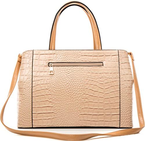 Dasein? Gold Tone Frame Croc Textured Tote w/Removable Shoulder Strap
