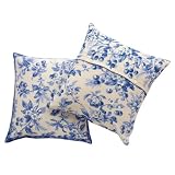 Antique Blue Cherry Blossom Throw Pillow