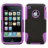 Purple & Black Hybrid 2 in 1 Gel Rubber Skin Cover and Molded Premium Hard Plastic Case for Apple iPhone 3G/3GS Purple & Black Hybrid 2 in 1 Gel Rubber Skin Cover and Molded Premium Hard Plastic Case for Apple iPhone 3G/3GS