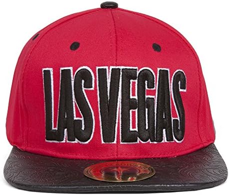 TopHeadwaer Las Vegas City Snapback w/ Floral Flat Bill - Red/Black