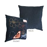 Roxy Chameleon Embroidered Denim Decorator Pillow
