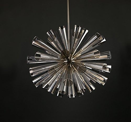 Flute Chandelier Metallic Glass. 18- 25w G9 Bulbs. Extendable Rod.
