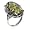 Green Amber and Sterling Silver Large Victorian Ring Sizes 5,6,7,8,9,10,11,12