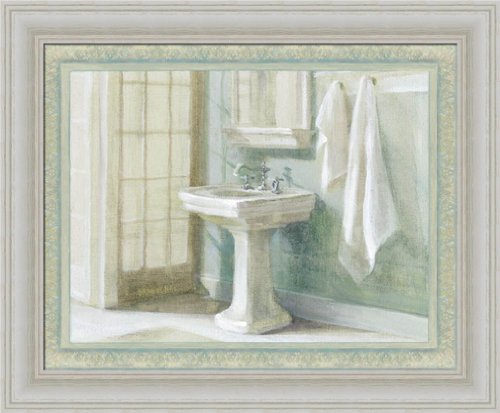 Refreshing Bath I by Danhui Nai Traditional Bathroom Spa Wall Art Print Framed Décor