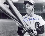 Al Kaline Autographed Detroit Tigers 8x10 Photo - Holding Bats