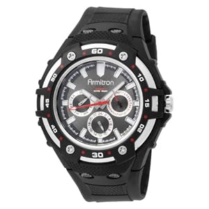 51vBbR6tprL. SL500 AA300  Armitron Mens 204612RDBK Sport Silver Tone and Black Multi Function Watch