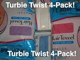 TURBIE TWIST HAIR TOWELS ~ 4 PACK ~ RAINBOW COLLECTION ~ ALL 4 Colors!