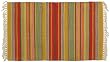 100% Cotton Flat Weave Orange and Red Rug Striped 2 X 3