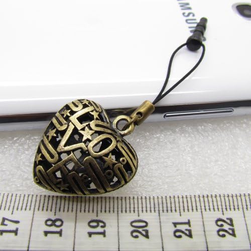Stylish Retro 3.5mm Metallic hollowed-out Heart LOVE Pattern Cellphone Charms Anti-Dust Dustproof Dust Caps Headphone Jack Plug Stopper for Car Bag Key Ring keychain Samsung Galaxy S2 S3 S4 Note I9220 iPad iPhone 4 4S HTC Sony Nokia Motorola LG Lenovo
