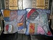2 Steel Blue Decorative Gujrati Sari Embroidered Toss Pillow Cushion Covers Free Shipping