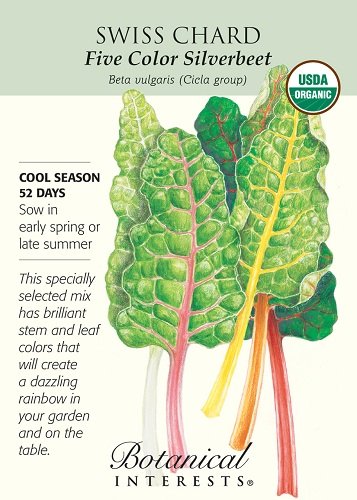 Five Color Silverbeet Swiss Chard Seeds - 1.6 grams - Organic Five Color Silverbeet Swiss Chard Seeds - 1.6 grams - Organic