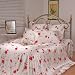 Orifashion Luxury 4 Pieces 100% Silk Charmeuse Bedding Set Artistic Printed Red Flowers Size: California King