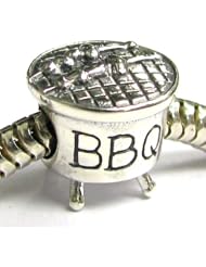 Sterling Silver Pinic Party BBQ Bead For Pandora Troll Chamilia Biagi European Charm Bracelets