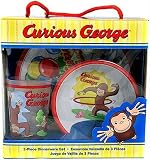 PBS Kids Curious George Children Dining Set - 3 pcs Curious George dinnerware (bowl, plate, and tumbler)