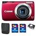 Canon Powershot A3300 16 MP Digital Camera with 5x Optical Zoom (Red) + 16GB Accessory Kit