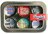 Baseball Bottle Cap 6 pc Magnet Set w/ Case
