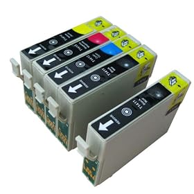 5 Items (2 Black T1291 , 1 Cyan T1292 , 1 Magenta T1293 , 1 Yellow T1294) Ink Cartridges Multipack Ink Cartridge Set T1295 Ink Cartridges compatible for EPSON STYLUS BX305F BX305FW BX320FW BX525FW BX625FWD SX620FW SX525WD SX420 SX420W SX425 SX425W printer