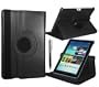 Negro Samsung Galaxy Tab 2 10.1 Funda de cuero inteligente con 360 � de rotaci�n acci�n giratoria para orientaci�n vertical y horizontal con Free Screen Protector y Stylus Touch Pen P5100 por Stuff4 �