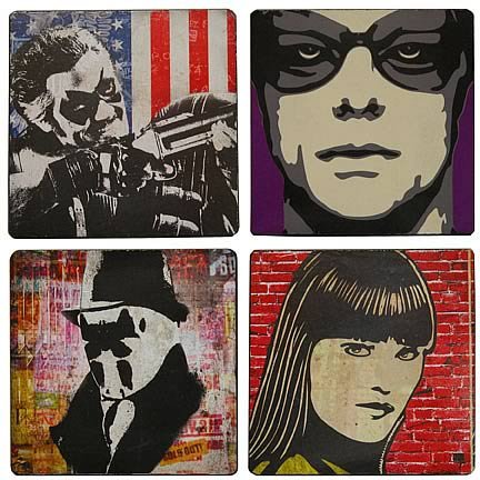  Watchmen Coaster/Wooden Square Pop Art