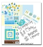 Scrapbook Kits, Boy Baptism, Celestial Scrap Studio, Black- Includes Paper, Stickers, Rub-Ons, Ect.- Perfect for Scrapbooking, Card Making and Designing, and Adding Decorative Touches to Picture Frames and Other Home Decor- Record All the Stages of Your Childrens Life with These Decorative Stickers- Primary, LDS Families