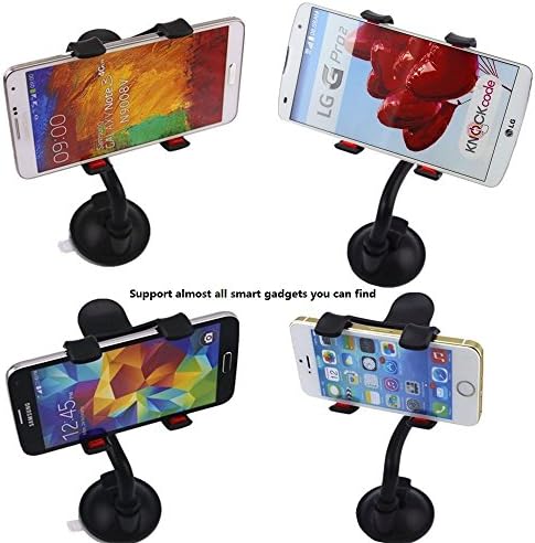 TekSpek Easy Lock Suction Windshield Mount Cellphone Holder Cradle for iPhone 6 (4.7) Plus (5.5) 5s 5 4s, Samsung Galaxy S6 Edge S5 S4 S3, Note 5 4 3, Google Nexus 5 4 LG G4, HTC M8