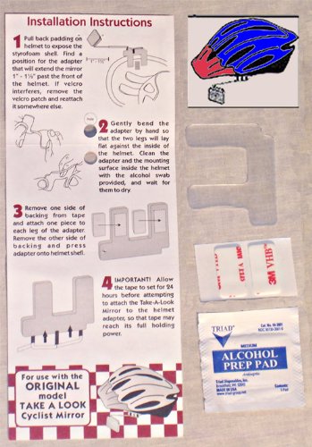 Bike Peddler Take A Look Cycling Eyeglass Mirror Helmet Adaptor Kit
