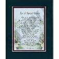 "For a Special Cousin" Touching 8x10 Poem, Double-matted in Dark Green Over Burgundy and Enhanced with Watercolor Graphics.