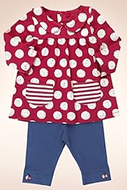 2 Piece Cotton Rich Spotted Dress Leggings Outfit