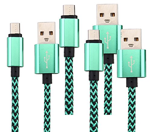 Micro USB Cable, EASTKING 3-Pack 6FT Premium Micro USB Cable High Speed USB 2.0 A Male to Micro B Sync and Charging Cables for Samsung, HTC, Motorola, Nokia, Android, and More (Green)