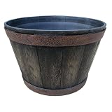 Garden Odyssey 21-Inch Whiskey Barrel Planter, Worn Iron