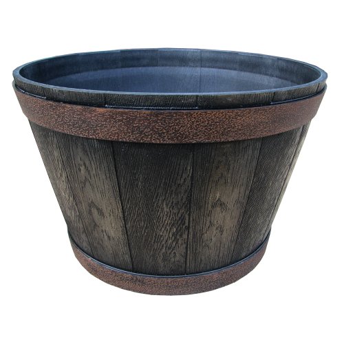 Garden Odyssey 21-Inch Whiskey Barrel Planter, Worn Iron