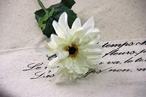 TILAN Deluxe Chrysanthemum Artificial Flowers Silk Daisy,Party Room Home Decorations DIY Flower Bouquet (10, White)