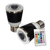 IMAGE OF PLATINUM 2 x Music LED Color Changer E27 Lamps With 1 x Wireless Remote