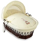 Clair de Lune Tippy Tumble Dark Wicker Moses Basket (Cream)