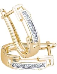 14KT Yellow Gold 0.20 CTW Diamond Ladies Fashion Hoops