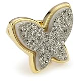 Marcia Moran Titanium Druzy Butterfly Stone 18